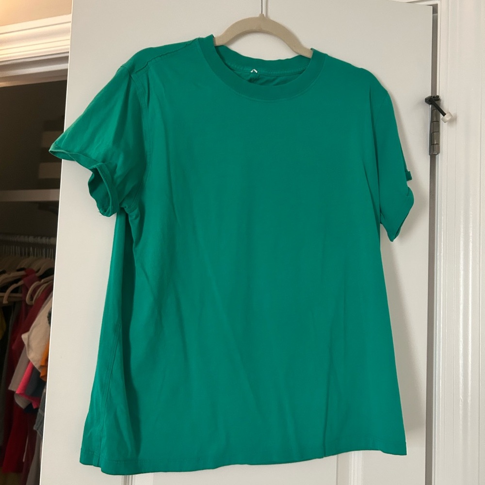 Lululemon Athletica Green Cotton Short Sleeve T-Shirt